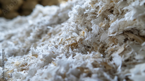 Recycled regrind paper to create recycled paper from pulp. Environmental friendliness, preservation of trees and forests, paper reuse.