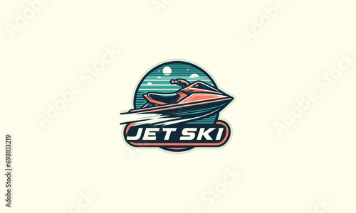 jetski vector illustration logo design