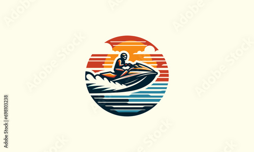 jetski vector illustration logo design