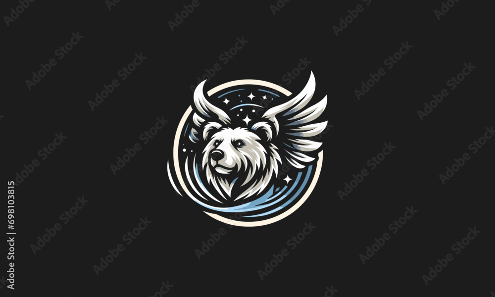 Fototapeta premium flying bear vector illustration logo design
