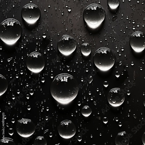 image of water drops on a black background