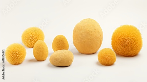 cartoon sea sponge set on white background isolated.