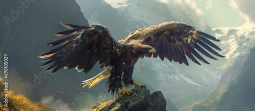 Landing of a big eagle.