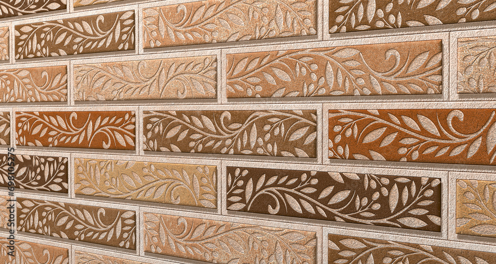 Brown marble texture wall, natural texture of marble. 3D Rendering