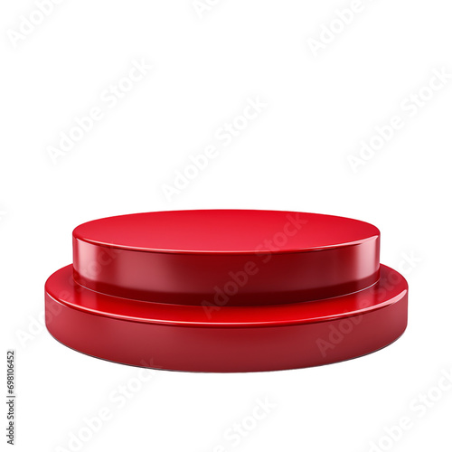 Red circular product placement podium isolated background