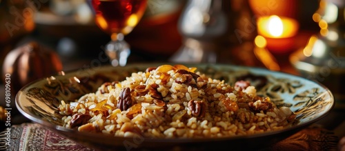 Sweet pilaf with nuts, a Ukrainian dish made for Orthodox Christmas.