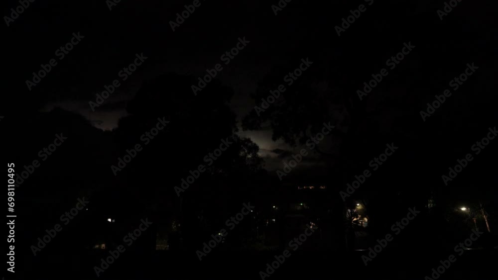 Display of lightning flashes across the night sky in real time filmed in South Sydney on 25 December 2023 Display of lightning flashes across the night sky in real time filmed in South Sydney on 25 December 2023