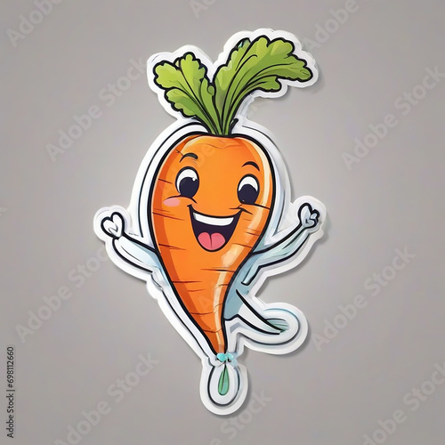 carrot juice sticker with AI generative