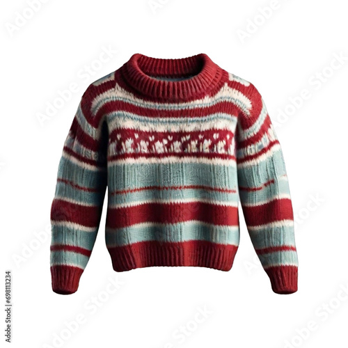 Winter cozy knit sweater transparent background Ai generative. © Poly