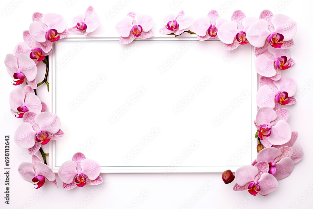 A wedding-themed photo frame with  flowers