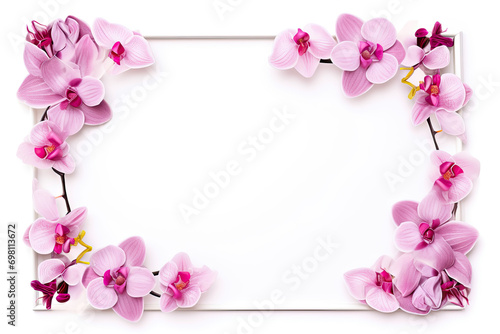 A wedding-themed photo frame with flowers