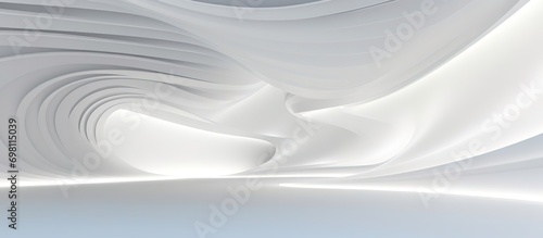 Fototapeta Naklejka Na Ścianę i Meble -  3D geometric abstract wave futuristic light white background. 3d tunnel background. Halway background. alleyway background.