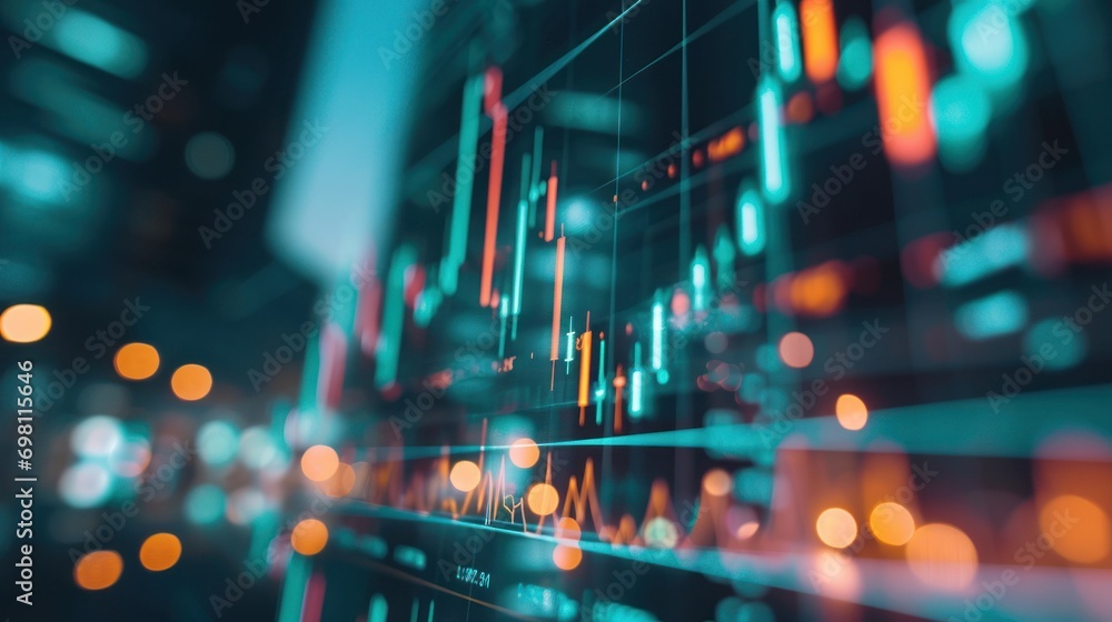 graph, statistics, graph lines. concept of business, economics, money, news, scientific articles, disease statistics, bitcoin. defocus, blur. horizontal photo.