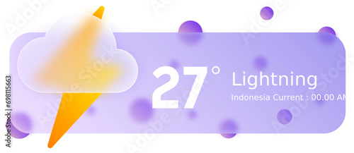 Lightning Weather Widget Business and Technology Infographic Glasmorphism Frosted Design Vector Eps
