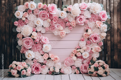 wedding signage with rose flowers 