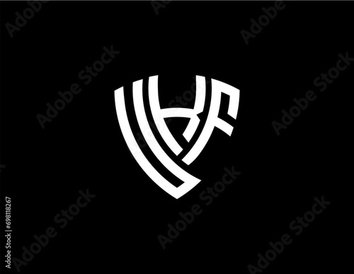 UKF creative letter shield logo design vector icon illustration