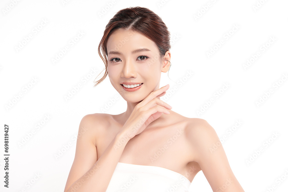 Beautiful young asian woman with clean fresh skin on white background, Face care, Facial treatment, Cosmetology, beauty and spa, Asian women portrait. Beautiful young asian woman with clean fresh skin on white background, Face care, Facial treatment, Cosmetology, beauty and spa, Asian women portrait.