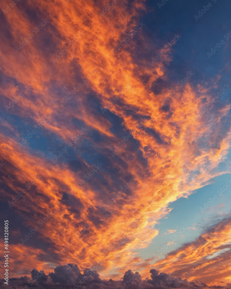 Sunset Sky with Orange Clouds