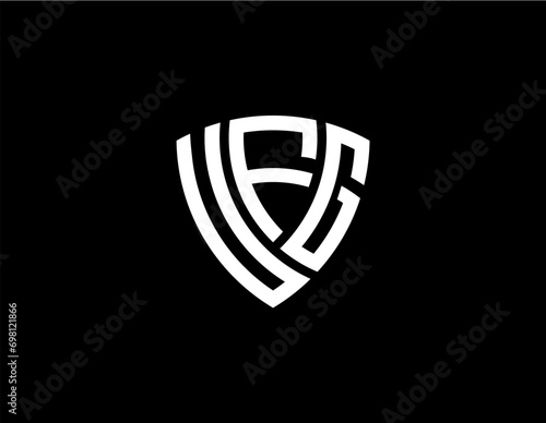 Bild auf Leinwand UFG creative letter shield logo design vector icon illustration