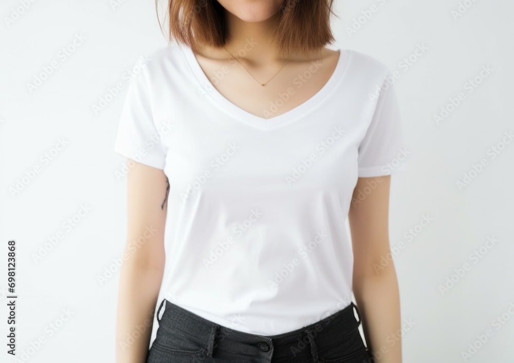 Front views woman tshirt mockup on white background, tshirt mockup. Front views woman tshirt mockup on white background, tshirt mockup.