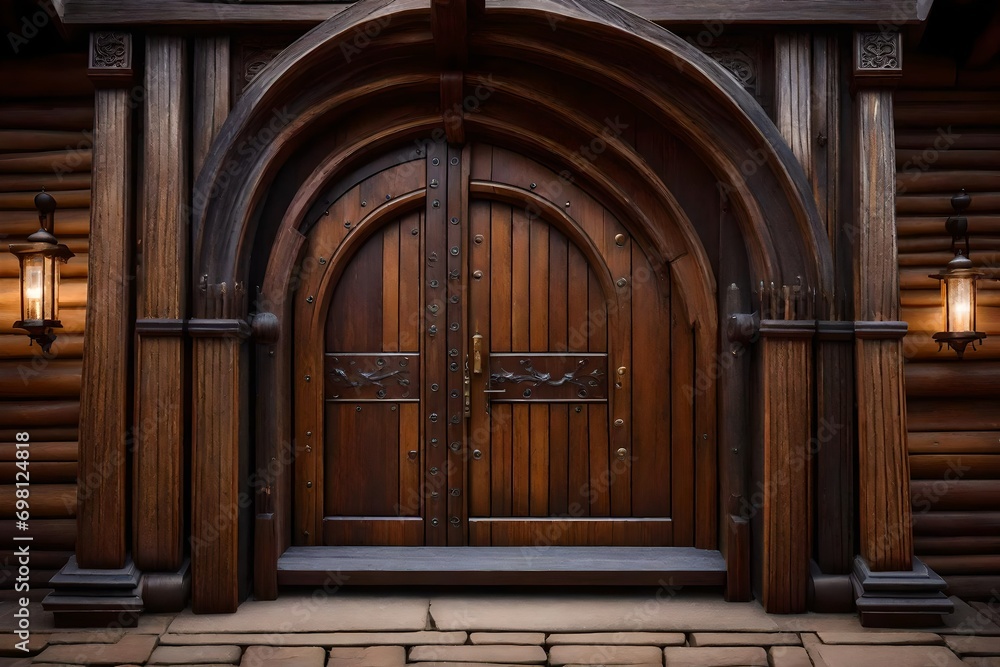Castle's wooden door