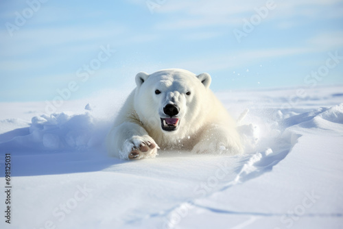 Winter bear snow mammal arctic nature bear predator ice polar polar wild wildlife animal photo