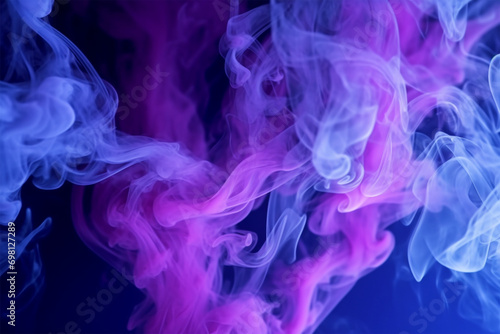 blue and purple smoke swirled