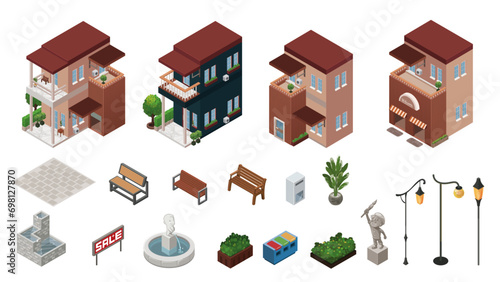 set of buildings