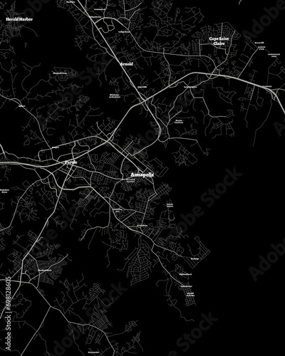 Annapolis Maryland Map, Detailed Dark Map of Annapolis Maryland photo