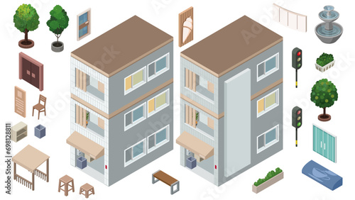isometric of buildings