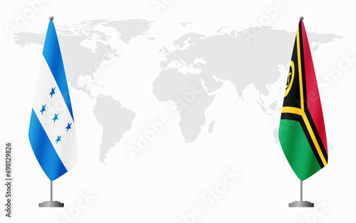 Honduras and Vanuatu flags for official meeting