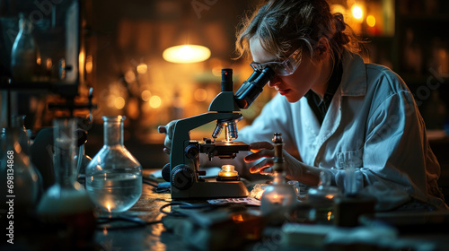 Laboratory Luminary: A Woman's Scientific Pursuit. Generative AI