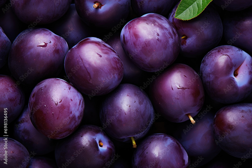 Blue ripe plums fruit background Blue ripe plums fruit background