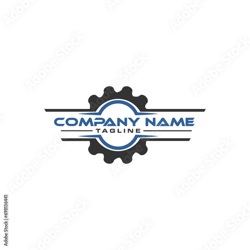 Illustration of a gear. factory industry logo vector template.