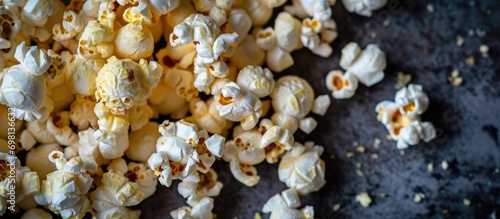 Overhead view of homemade Salted Kettle Corn popcorn.