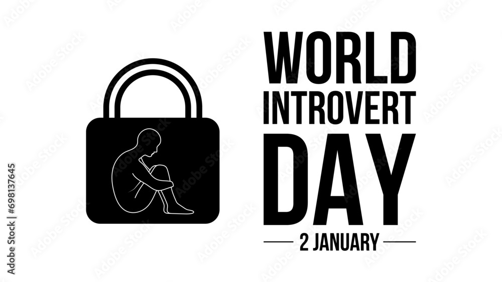 World Introvert Day. 2 January. Template for banner, greeting card, poster background. Vector illustration World Introvert Day. 2 January. Template for banner, greeting card, poster background. Vector illustration