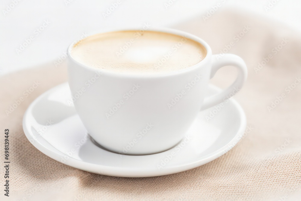 An image of a steaming cup of coffee resting on a cozy table by a window, capturing the serene ambiance of sipping the warm beverage while watching the world awake