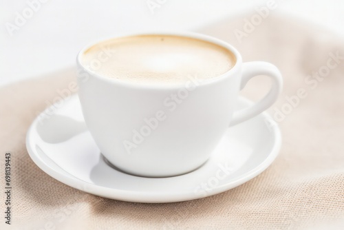 An image of a steaming cup of coffee resting on a cozy table by a window, capturing the serene ambiance of sipping the warm beverage while watching the world awake