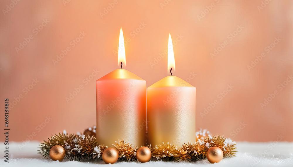 Beautiful christmas candles with copy space Beautiful christmas candles with copy space