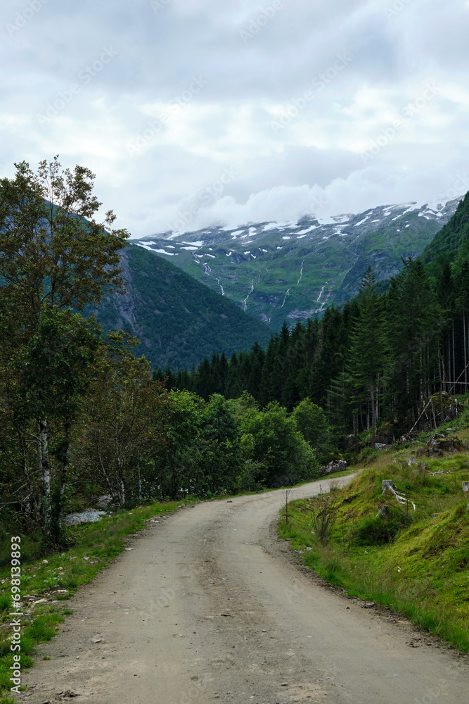 road in the mountains in norway road in the mountains in norway