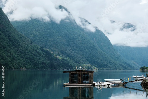 Sauna on a lake in norway