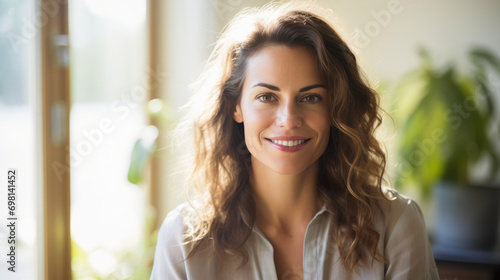 Sunny Portrait of a Female Psychologist in Her Office