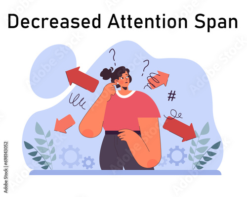 Anxiety. Character mental health issues. Woman coping with psychological stress. Mental disorder emotional and physical symptom. Flat vector illustration