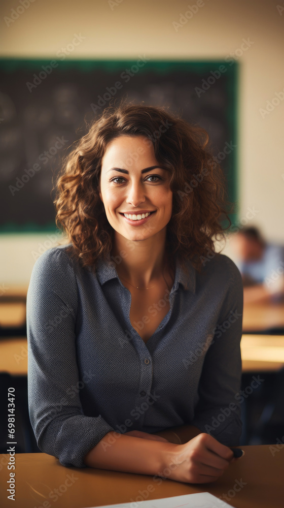 Vibrant Physics Teacher in Classroom Setting Vibrant Physics Teacher in Classroom Setting