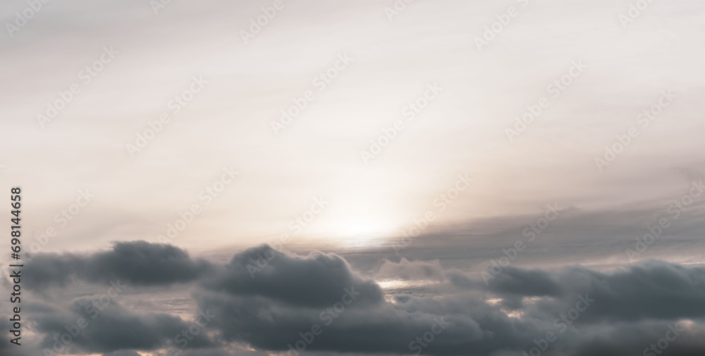 Dark clouds in the evening sky