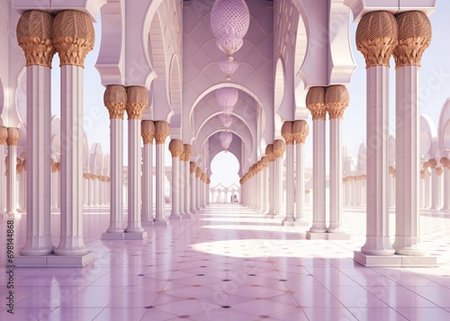 3D rendering of the Grand Mosque in Abu Dhabi, United Arab Emirates