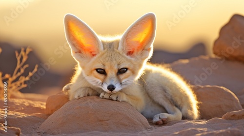 A fennec fox  its oversized ears capturing every desert whisper.