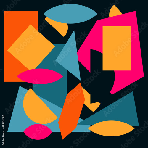 Geometric colorful cubism 