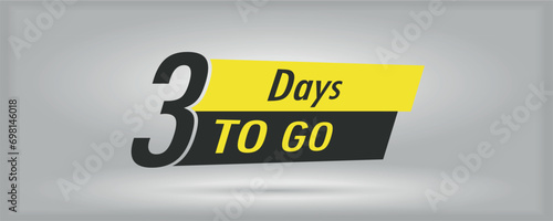 Countdown left days banner. count time sale. Three days left. can be use for promotion, sale, landing page, template, ui, web, mobile app, poster, banner
