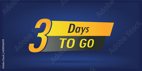 Countdown left days banner. count time sale. Three days left. can be use for promotion, sale, landing page, template, ui, web, mobile app, poster, banner
